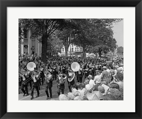 Framed Fourth Of July Main Street Parade With Marching Band Print