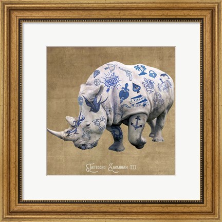 Framed Tattooed Savannah III Print