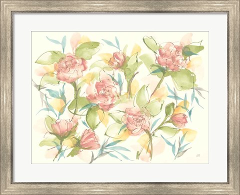 Framed Blush Camellias Print