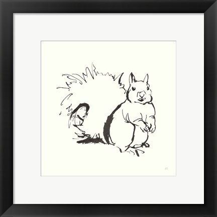 Framed Line Squirrel Print