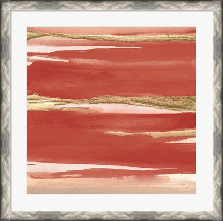 Framed Gilded Red I Print