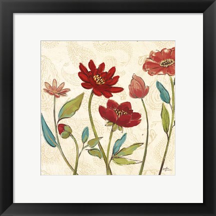 Framed Red Gold Beauties I Crop Print