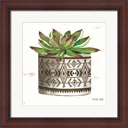 Framed Mud Cloth Vase VI Print