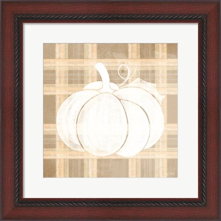 Framed Plaid Pumpkin I Print