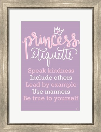 Framed Princess Etiquette Print