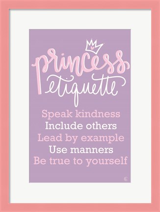 Framed Princess Etiquette Print