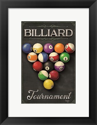 Framed Billiards Tournament Print