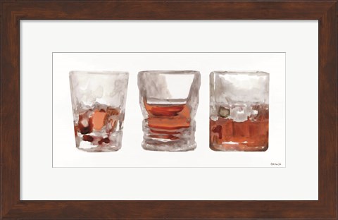 Framed Bourbon Glasses 1 Print