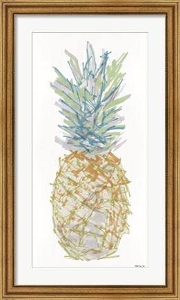 Framed Sketchy Pineapple 1 Print