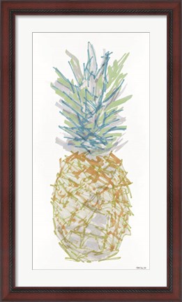 Framed Sketchy Pineapple 1 Print