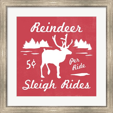 Framed Reindeer Rides II Print