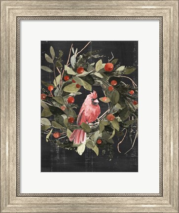 Framed Christmas Cardinal II Print