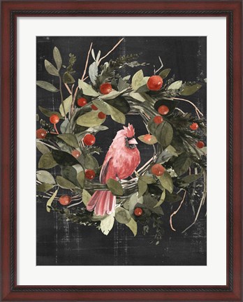 Framed Christmas Cardinal II Print