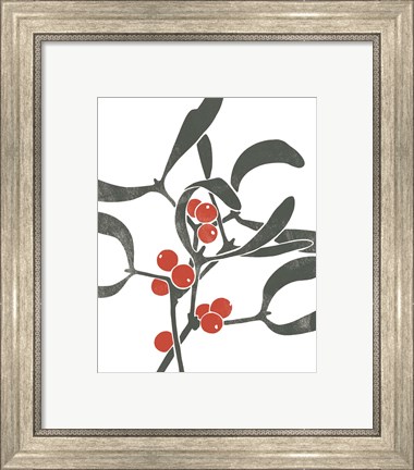 Framed Colorblock Berry Branch III Print