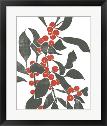 Framed Colorblock Berry Branch IV Print