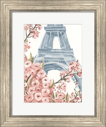 Framed Paris Cherry Blossoms I Print