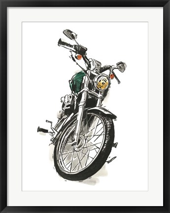 Framed Motorcycles in Ink I Print