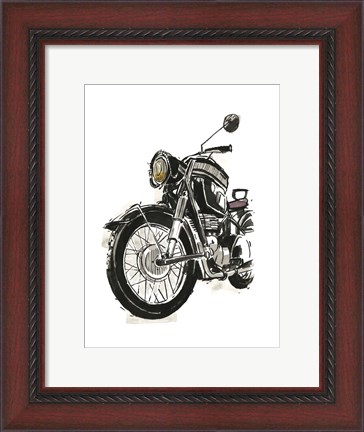 Framed Motorcycles in Ink IV Print