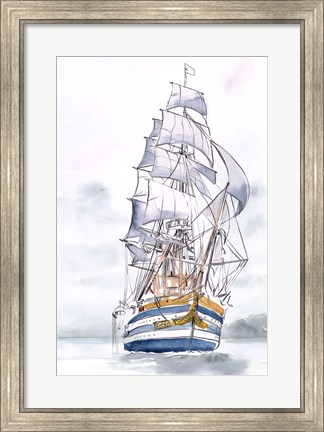 Framed Tall Ship I Print