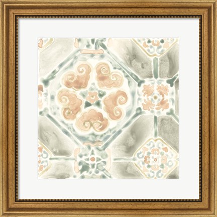 Framed Terracotta Garden Tile III Print