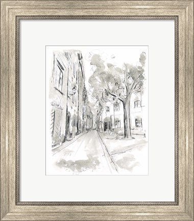 Framed European City Sketch II Print