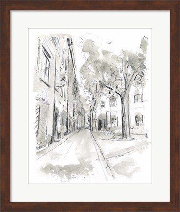 Framed European City Sketch II Print