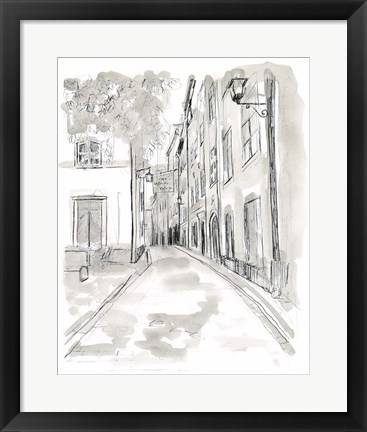 Framed European City Sketch IV Print