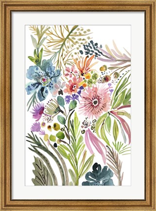 Framed Happy Flowers I Print