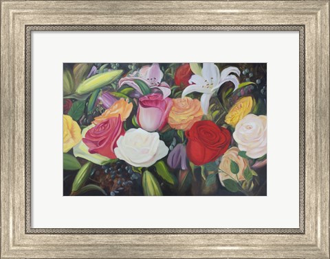 Framed Floral Abundance I Print