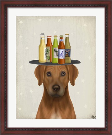 Framed Rhodesian Ridgeback Beer Lover Print