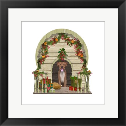 Framed Christmas Des - Christmas Kennel - Williamsburg Print