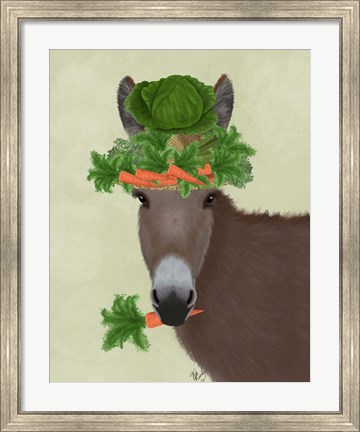 Framed Donkey Carrot Hat Print