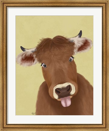 Framed Funny Farm Cow 2 Print