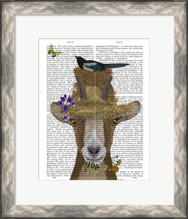 Framed Goat In Straw Hat Book Print Print