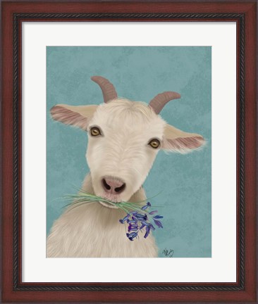 Framed Goat and Bluebells Print