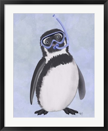 Framed Penguin Snorkel Print