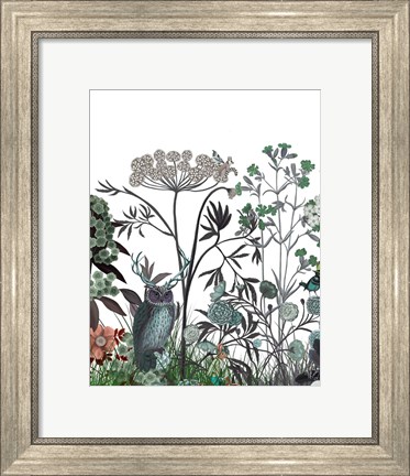 Framed Wildflower Bloom, Owl Print