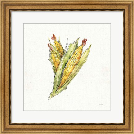 Framed Veggie Market III Corn Print