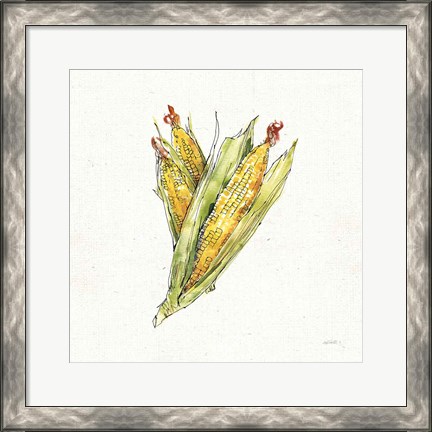 Framed Veggie Market III Corn Print