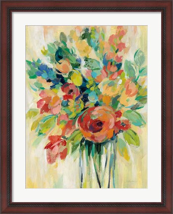 Framed Earthy Colors Bouquet I Print