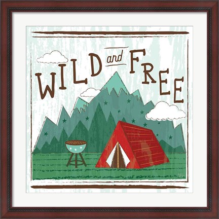 Framed Comfy Camping V Print