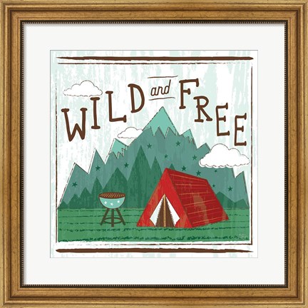 Framed Comfy Camping V Print