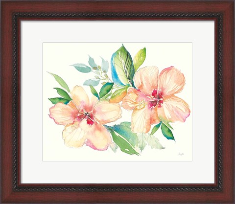 Framed Pastel Garden Hibiscus Print