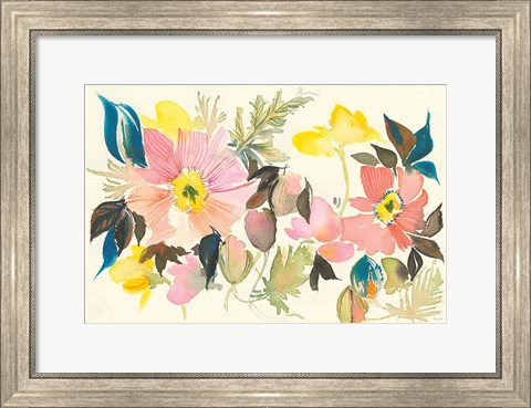 Framed Pastel Garden I Print