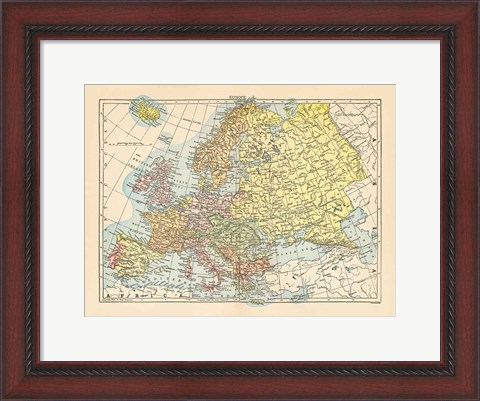 Framed Map of Europe Print