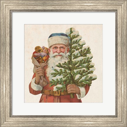 Framed Victorian Santa IV Print