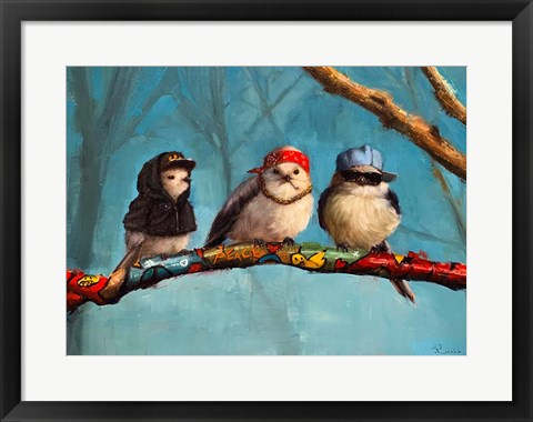 Framed Birdz In Da Hood Print