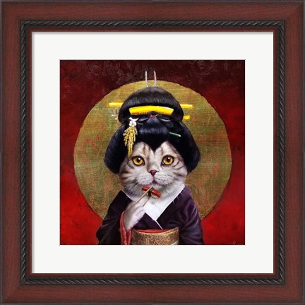 Framed Kyoto Kitty Print