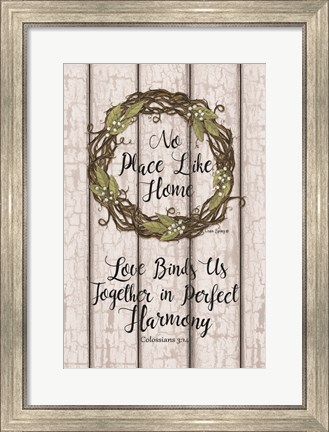 Framed Leaf Wreath Print