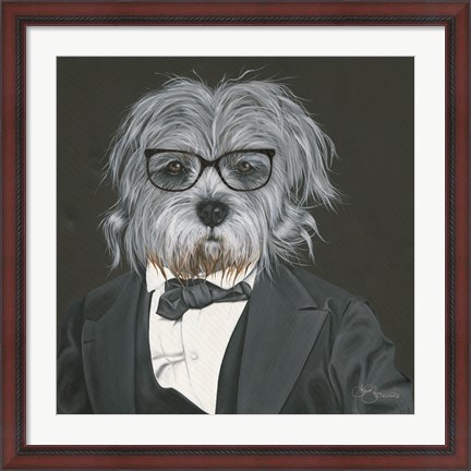 Framed Dog in Suit Print